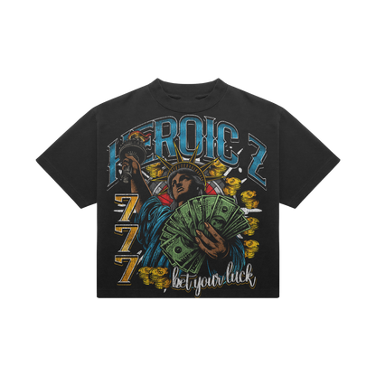 HEROICZ™ LIBERTY DRIP BLACK T-SHIRT
