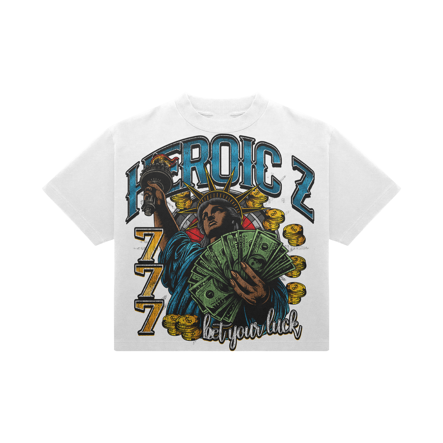 HEROICZ™ LIBERTY DRIP WHITE T-SHIRT