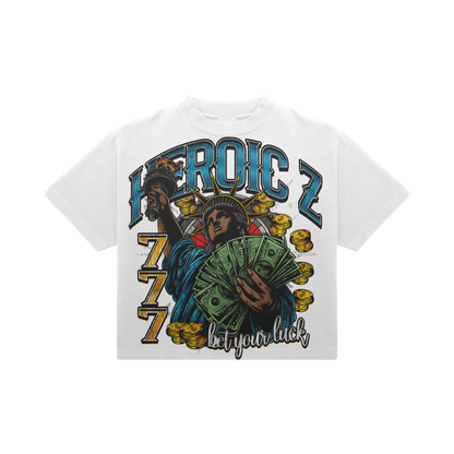 HEROICZ™ LIBERTY DRIP WHITE T-SHIRT